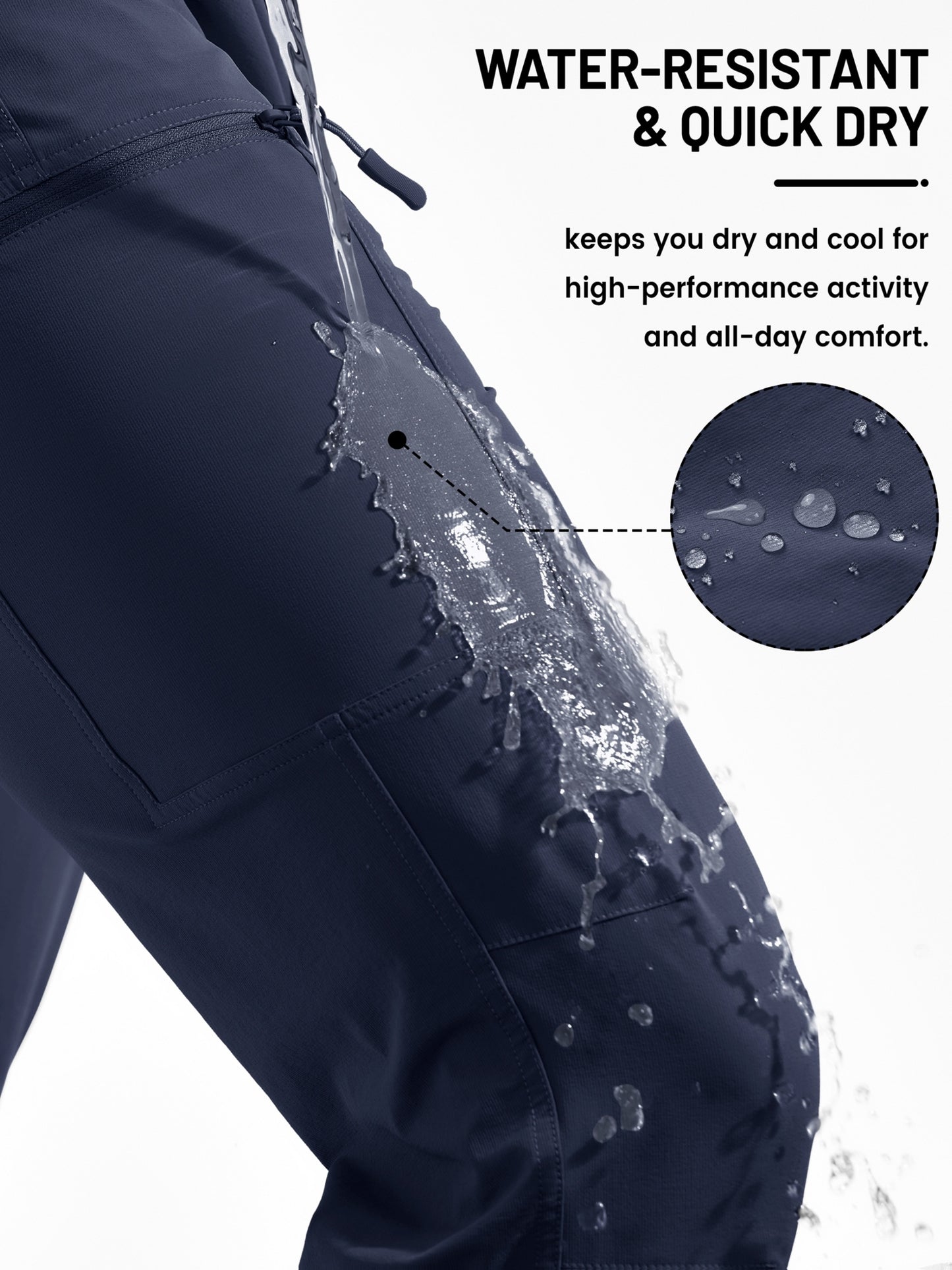 Men'S Cargo Pants Spring Hiking Trousers Quick-Dry Ripstop Stretch Fabric Breathable Moisture-Wicking Lightweight Elastic Waist And 3D-Cut 6 Pockets Outdoor Pants for Fishing Travel Camping, Work in Spring And Summer