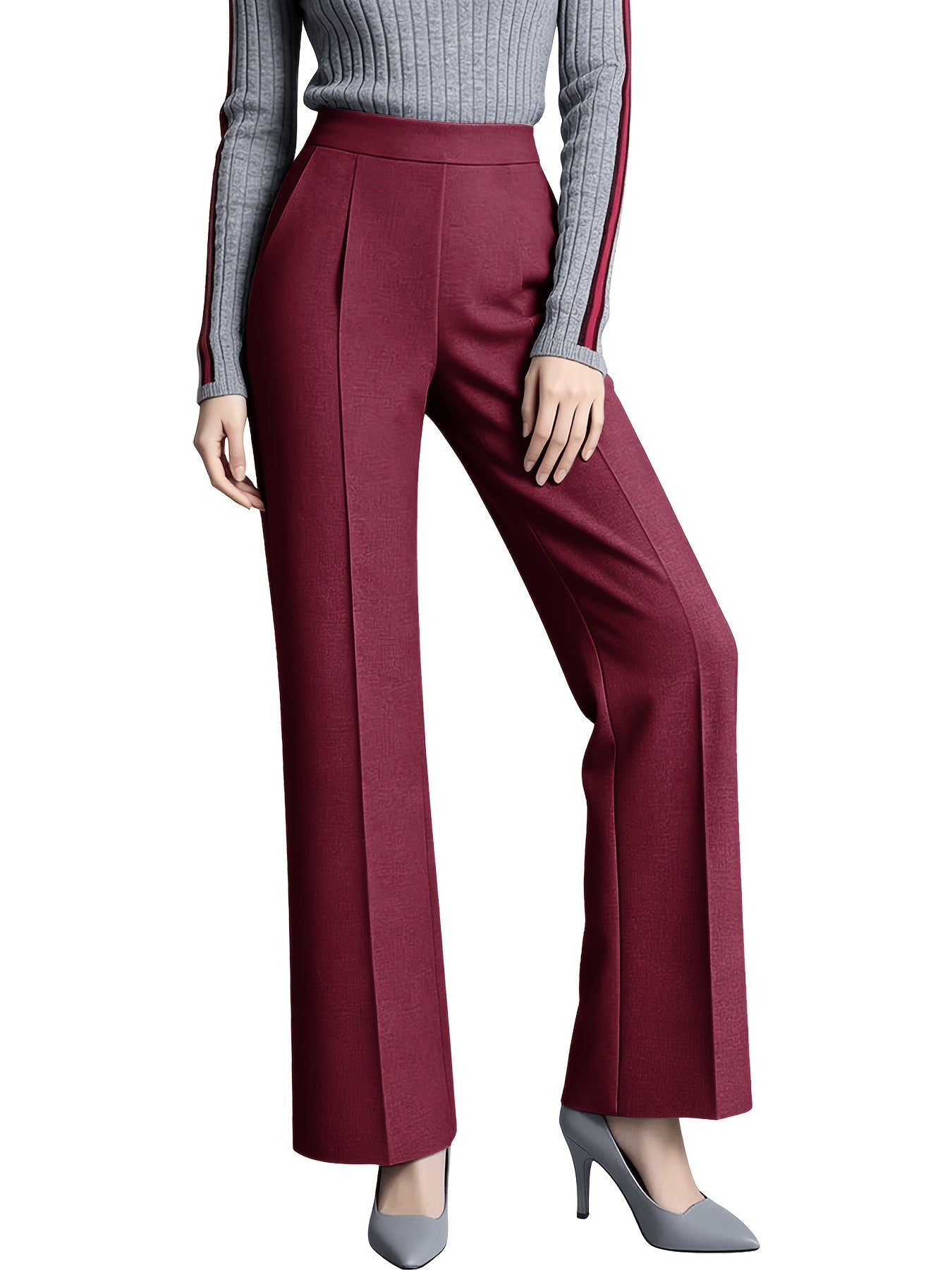 4 Pack, Dress Pants for Women Women'S High Waisted Wide Leg Business Casual Trousers with Pockets, Stretchy Comfortable Work Pants for Office, Commute, Daily Wear, Skin-Friendly Seamless Ladies Straight Leg Pa 4-Way Stretch Women'S Suit Pants