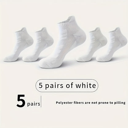 Men's Cushioned Basketball Ankle Socks - 5-Pair Pack