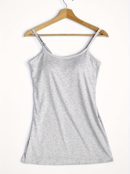 Seamless Women's Tank Top with Built-in Bra - Soft, Stretchy & Comfort Fit for All Seasons