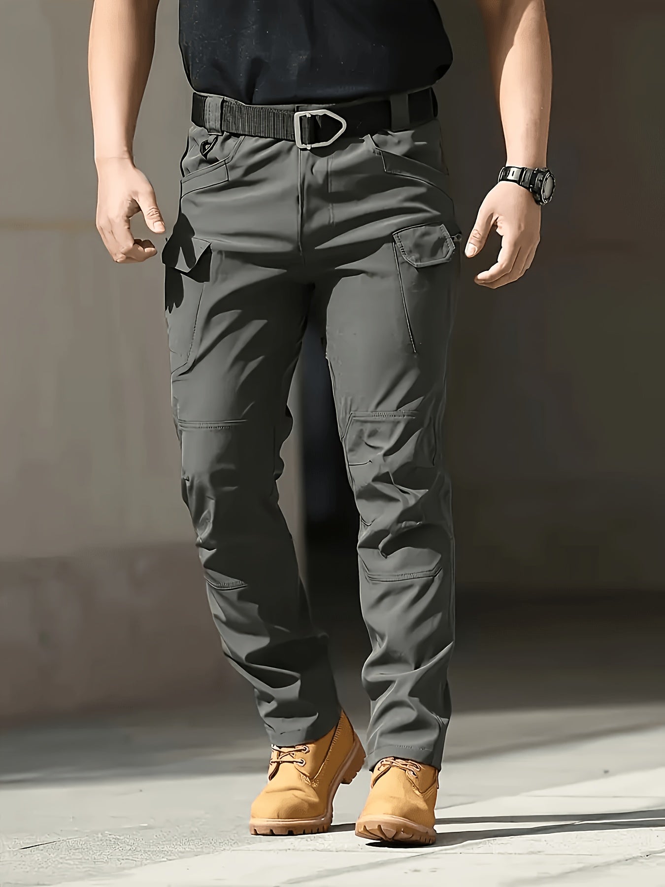 Men's Tactical Cargo Pants with Multi-Pocket Design (Includes A Belt)- Durable Quick-Dry Outdoor Hiking, Camping, Workwear & Travel Pants - Straight-Leg Regular Fit Casual Tactical Gear, Camping Essentials, Breathable Material, Adventure
