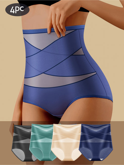 4pcs High Waist Shaping Underwear for Women - Tummy Control, Butt Lifter, Seamless& Stretchy Panties