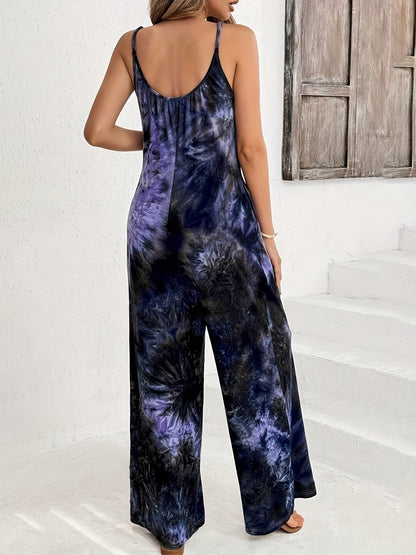 Beautiful Women'S Suspender Printed Contrast Jumpsuit