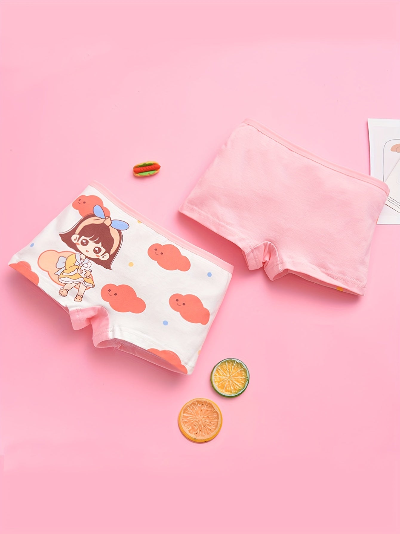 Vifine Random 8pcs Cute Cartoon Girl & Rabbit & Pony Print Briefs, Soft & Comfy Underwear Set, for All Season Wearing