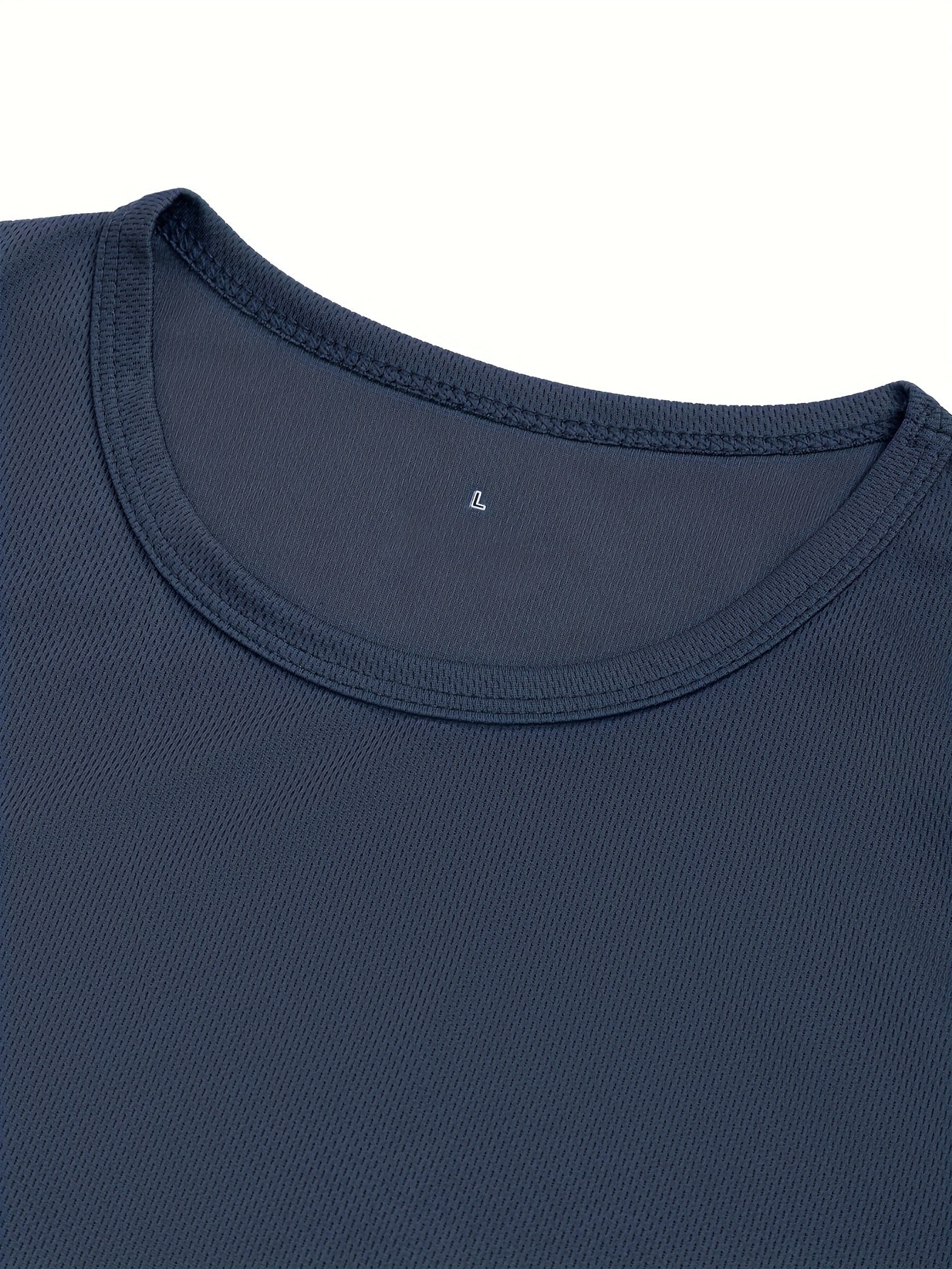 5pcs Men's Quick-Dry T-Shirts - Breathable & Moisture-Wicking Polyester, Crew Neck Sports Tees for Gym, Running & Casual Wear.