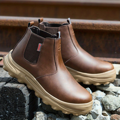 Men'S Work Shoes, All-Season Labor Shoes, Work Boots, Comfortable Fabric Insoles, Casual Outdoor Sneakers, Construction Boots