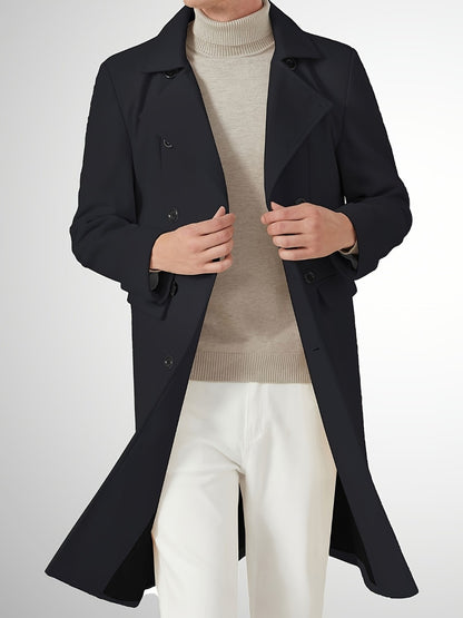 Men's Versatile Wool Blend Double-Breasted Coat