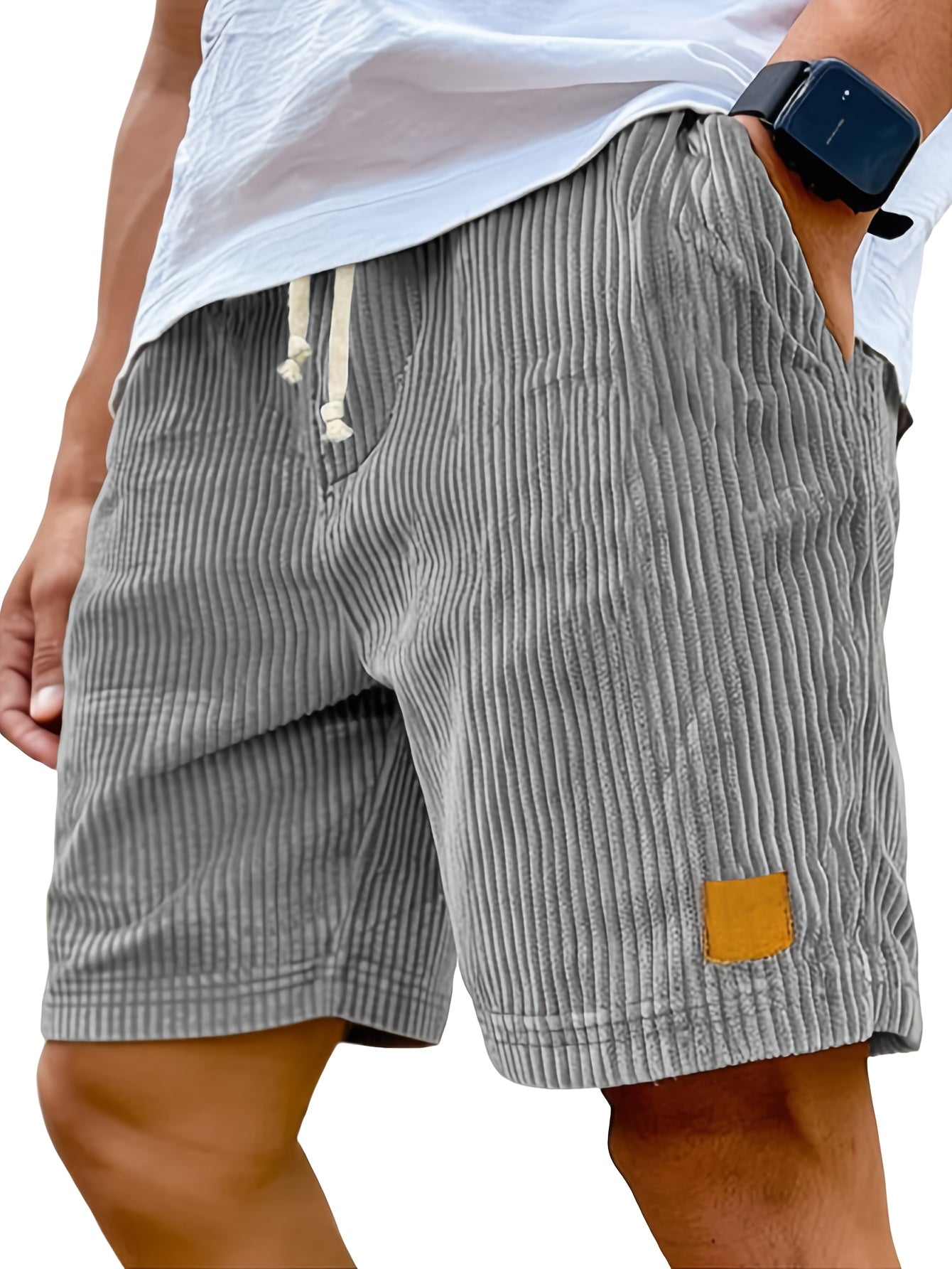 Men'S Retro Fashionable Lace-Up Casual Shorts, with Carefully Designed Pockets Perfect for Daily Comfort And Fashion Wear