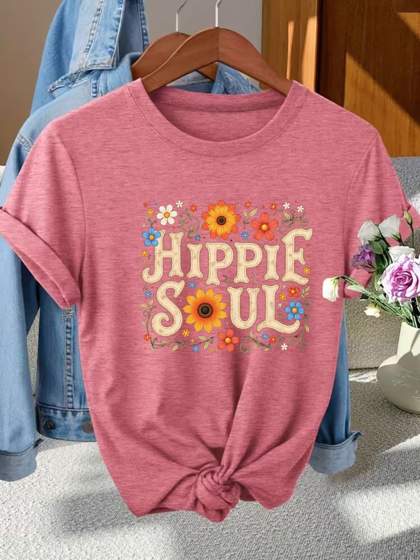Brick Red Floral T-Shirt - product view 8