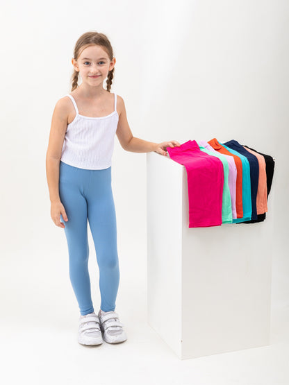 10pcs Random Girls' Cropped Leggings - High Stretch Polyester & Spandex Blend, Solid Color, Skinny Fit, Knit Fabric, All-Season Dance Pants, Non-High Quality, 92% Polyester 8% Spandex