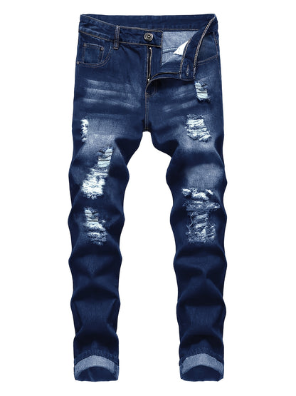 3-pack Men'S Slim Fit Ripped Jeans Distressed Denim Pants Casual Streetwear Fashion Trousers Hip Hop Trendy Joggers For Men