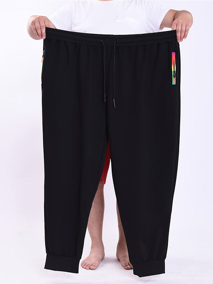 Men'S Plus Size Casual Sports Trousers 2XL-9XL - Loose Fit, High Stretch, Zipper Closure, All-Season Comfort, Weekend Casual Attire, Casual Sports Apparel | Relaxed Fit Trousers | Comfortable Design