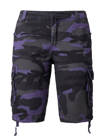 Men's Pure Cotton Washed Camouflage Outer Multi Pocket Workwear Shorts