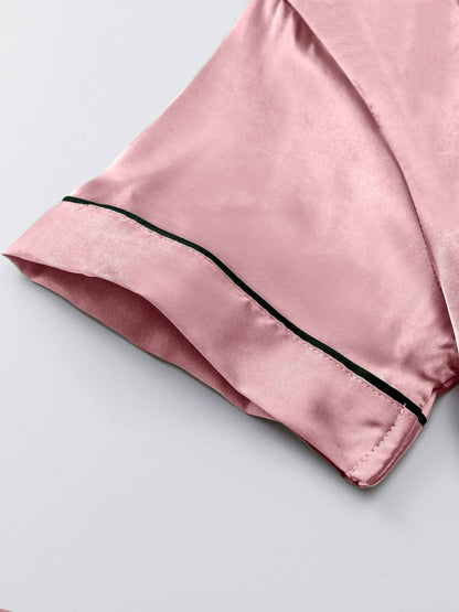 Pink + Light Green + Champagne Satin Long-Sleeve Pants - product view 13