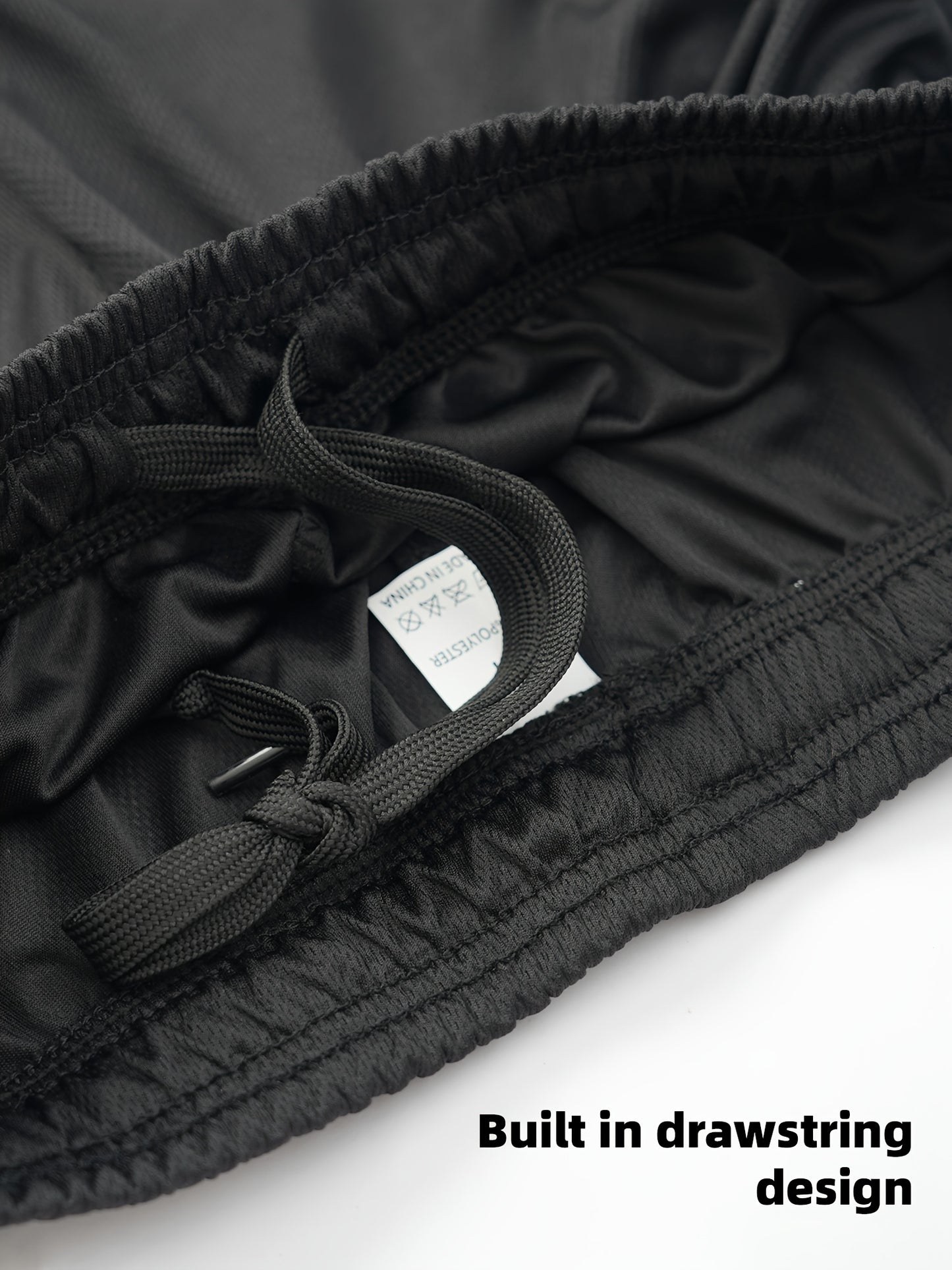 5pcs Men'S Solid Quick Drying Mesh Shorts, Casual Slightly Stretch Elastic Waist Drawstring Shorts for Summer Gym Workout Training