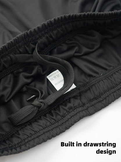 5pcs Men'S Solid Quick Drying Mesh Shorts, Casual Slightly Stretch Elastic Waist Drawstring Shorts for Summer Gym Workout Training