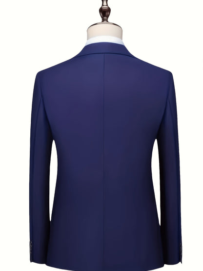 1pc Single Men'S Suit Jacket - Business Professional Formal Suit/ Spring/Autumn Slim-Fit Men'S Suit/ Office/ Party/ Wedding/ Banquet Business Jacket Coat