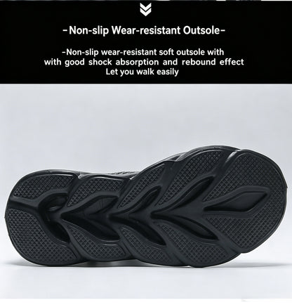 Men's Breathable Anti-Odor Mesh Sneakers - Lightweight Low-Top with Arch Support and Cushioned EVA Sole, Black/White/Khaki, Suitable for Running, Gym, Casual, and Outdoor Use - Wide Fit Men's Sneakers, Thick-Soled Men's Shoes, Special Durable