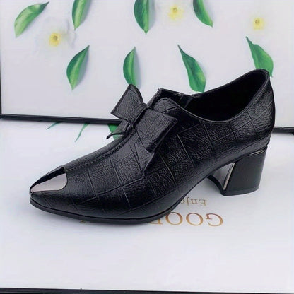 Women's Glossy Pointed High-heeled Casual Shoes, Paired with Cute Bows, Women Shoes