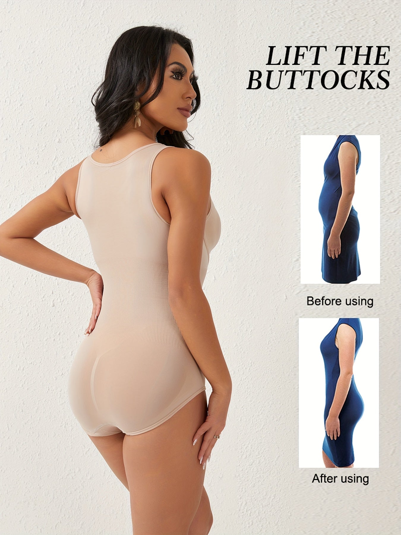 Bodysuit for Women with Firm Tummy Control - Features Include Seamless Butt Lifting, Snap Crotch, Body, And Postpartum Shapewear
