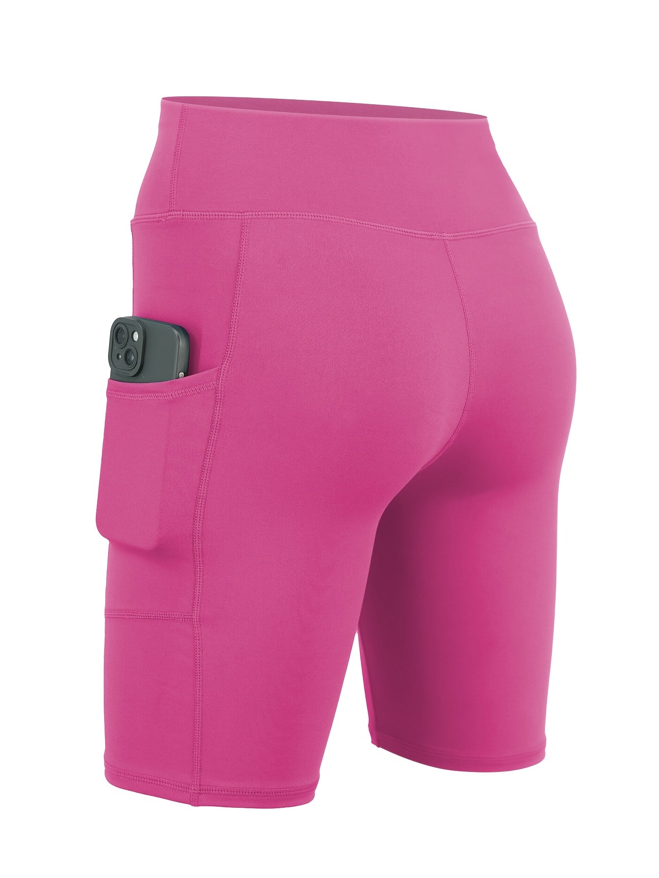 6-pack Large Size Sport Shorts For Women, Fashionable Casual Shorts, High-waist High-stretch Yoga Shorts, 5-inch Shorts With Phone Pocket
