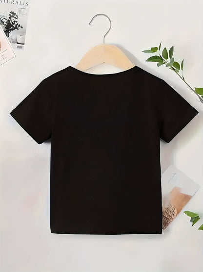 BRUH, I WAS 6 NOW I鈥橫 7 Cartoon Character Fun Black T-Shirt - Trendy Dab Pose Design with Camouflage Cap, Sunglasses & Jacket - Ideal for Kids Birthday Celebrations & Age Milestones