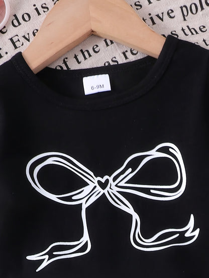 Girls' Black Denim Printed Short-Sleeve Pants - product view 11