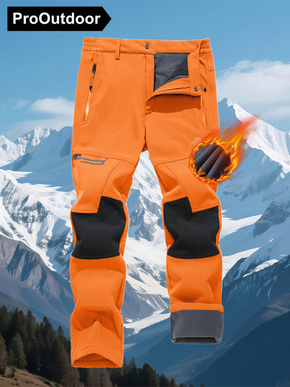 Men's Winter Fleece Pants Outdoor Softshell Pants Thickened Warm Lined Camping Fishing Trekking Hiking Pants Casual Trousers