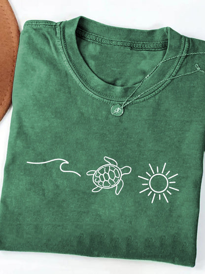 Comfortable Colors - Women'S T-Shirt with a Creative Letter Design, Retro Bible Style - Stylish Round Neck Top for Women, Made of 100% with Short Sleeves