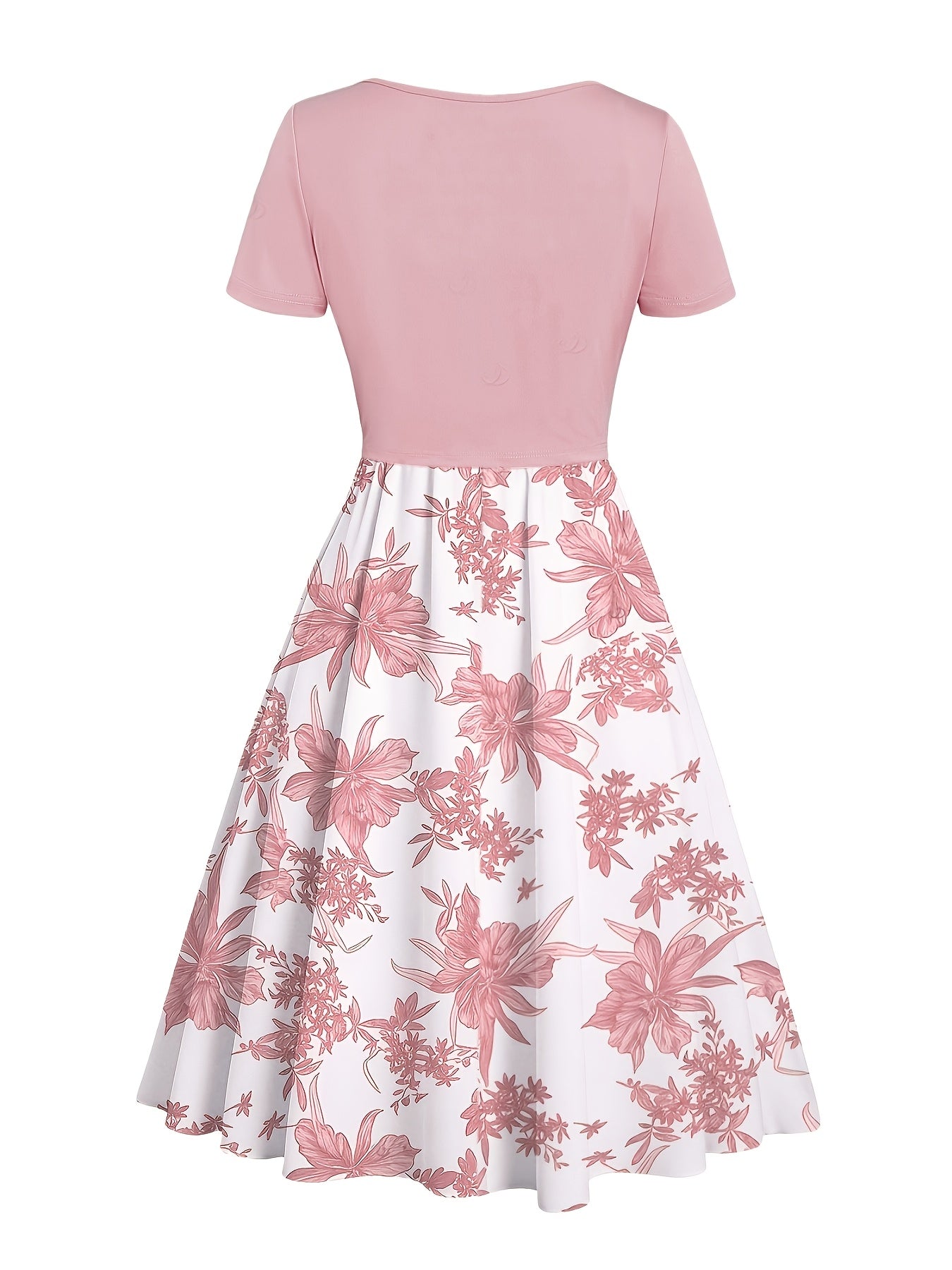 Floral Print Waisted Sleeveless Cami Dress And Solid Lace Up Short Sleeve Crop Top Set
