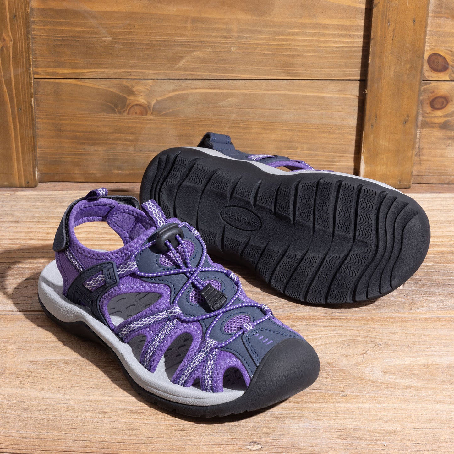 Women's Hiking Sandals Adventurous Summer Sports Shoes Outdoor Closed Toe Athletic Sport Sandals Comfortable Water Shoes Water-Friendly Beach Pool Vacation Fishing Boating Park Shoes