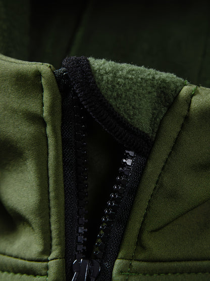Men's Tactical Jacket Outdoor Zippered Shell Jacket, Windproof, Scratch Resistant, Warm Hooded Jacket, Suitable for Outdoor Activities, Ripstop Technology, Multiple Utility Pockets - Non-Stretch Outdoor Gear for Camping, Survival, Tactical Training.