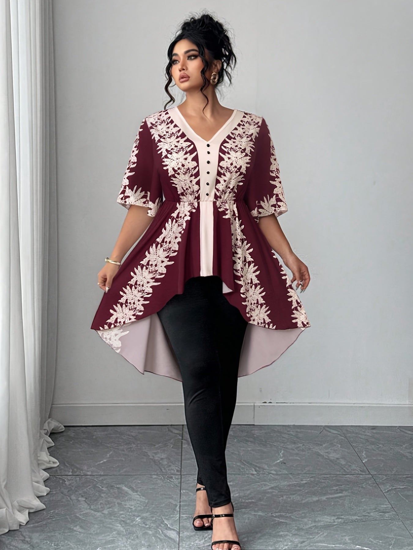 Women's White Polyester Printed V-Neck Dress - product view 25