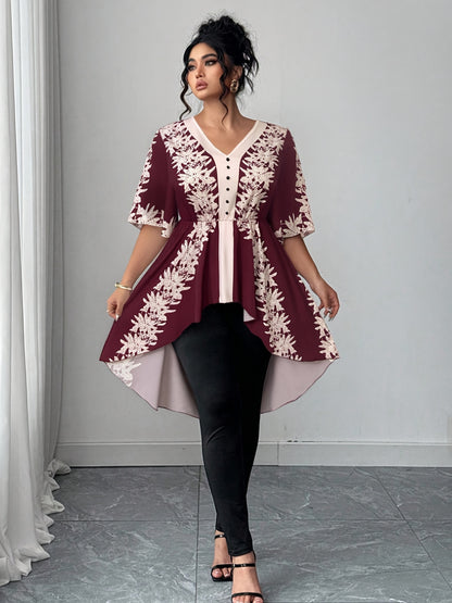 Women's White Polyester Printed V-Neck Dress - product view 25