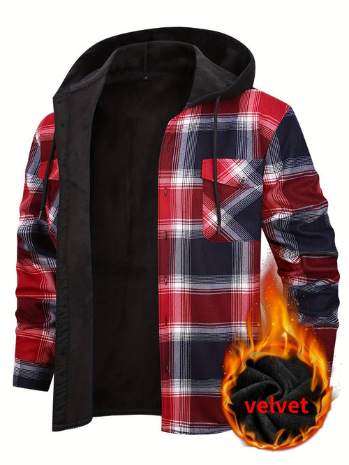 Men's Versatile Fleece Plaid Sweatshirt Everyday 621