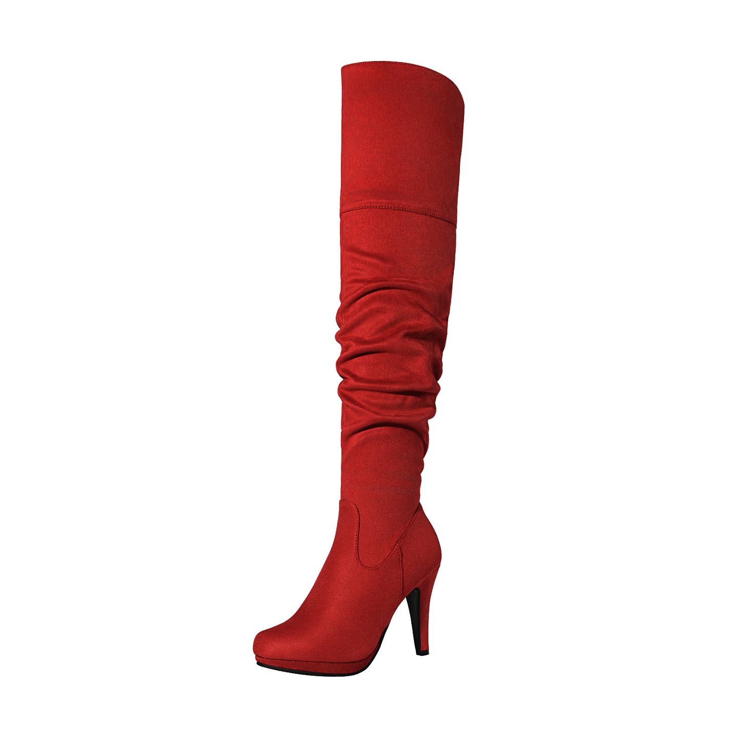 DREAM PAIRS Women's Black Thigh High Chunky Heel Platform Over The Knee Boots Size 9.5 M