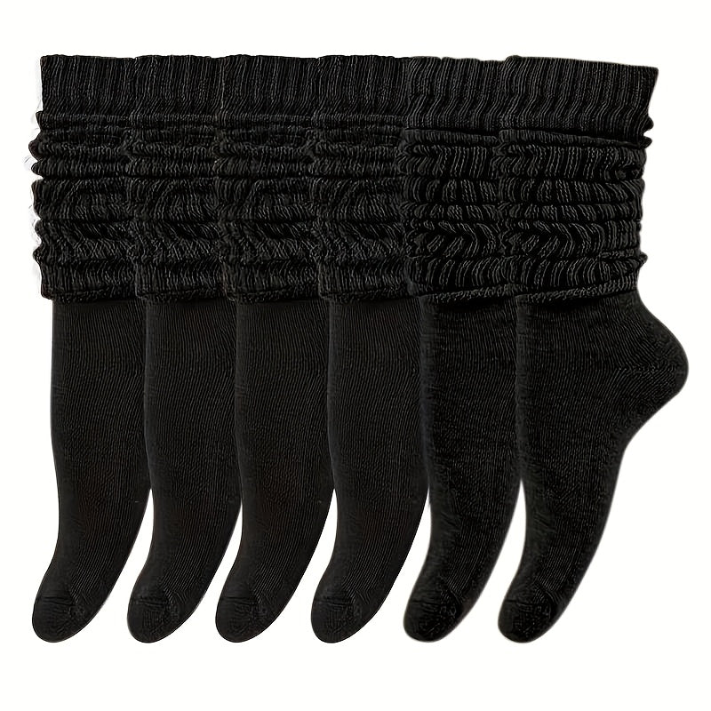 6 Pairs Of Women's Pile Socks, Long Leg Socks, Autumn And Winter, Warm And Comfortable, Soft And Casual High Leg Socks, Leg Covers