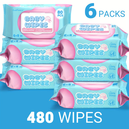 1/3/4/6/8 Pack Baby Wet Wipes for Infant Toddler, 99% EDI Pure Water No Fluorescent Agent Zero Additives for Sensitive Newborn Baby Clean Baby Face Hand & Mouth Butt Water Wipes Kids Cleaning Wipes Large Packing for Family Use Toilet Paper