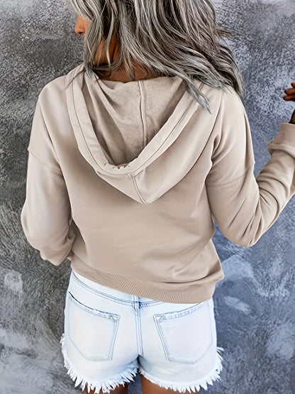 Hoodie for Women Sweatshirt Button Tops Casual Long Sleeve Oversize Pullover