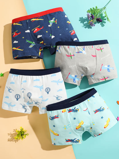 8pcs Boys Cotton Boxer Underwear Soft Comfortable Breathable Cartoon Printed Boys Underwear