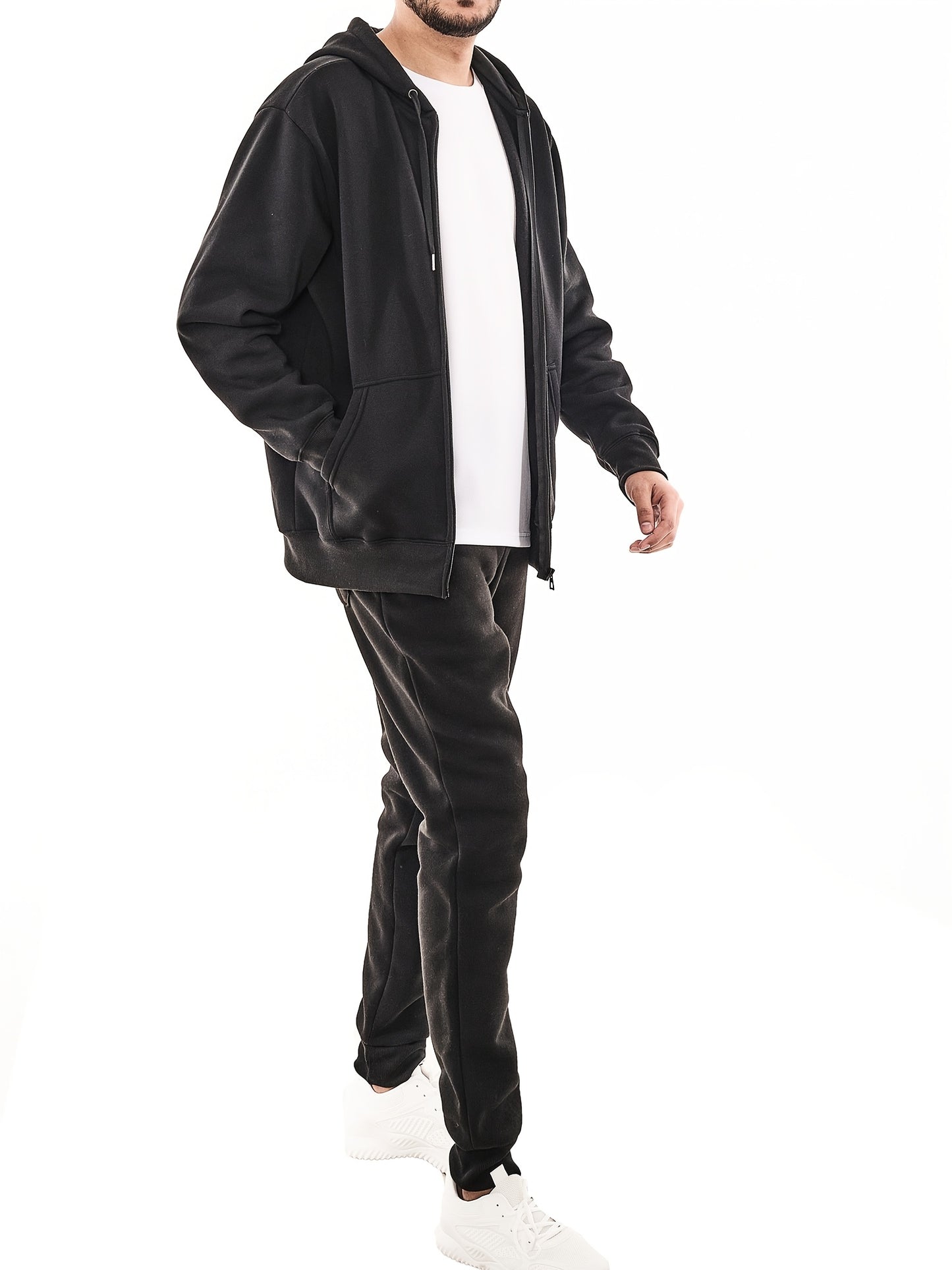 3pcs Men'S Sweatpants Fleece Casual Sport Joggers for Men Athletic Pants with Zipper Pocket S-3XL