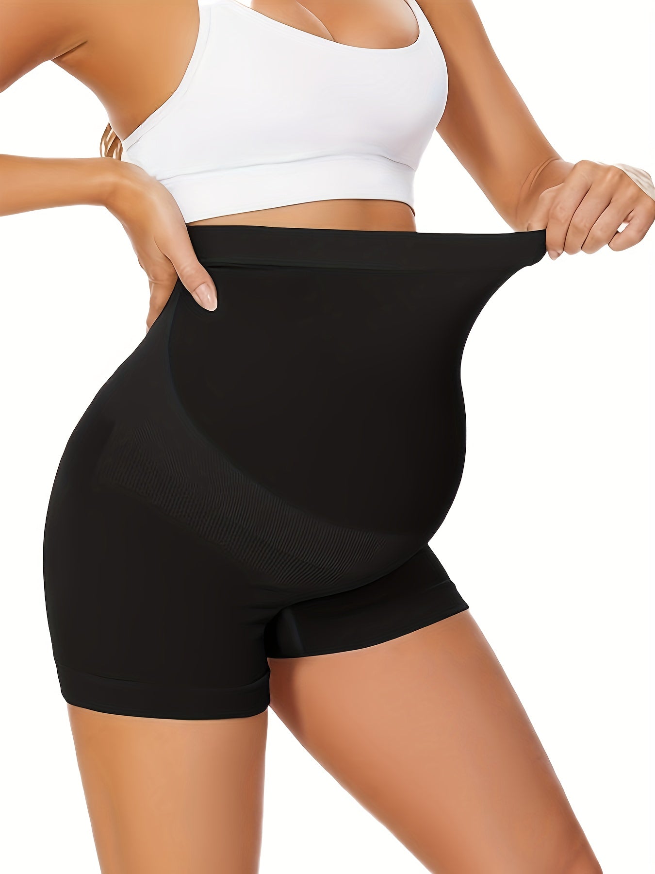 3 Pack Maternity Seamless Leggings High-waisted Panties Soft Belly Support Leggings