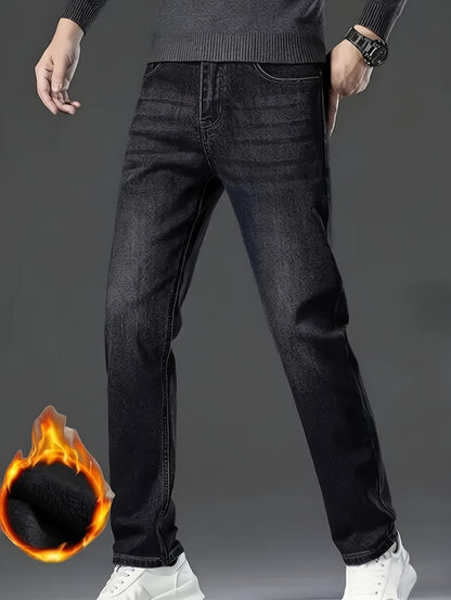 Thickened And Fleece Men'S Jeans for Autumn And Winter Offer Strong Warmth Retention And Excellent Wind And Cold Resistance. They Are Suitable for Both Business And Casual Wear, And Are A Must-Have for Warm Winter Outfits