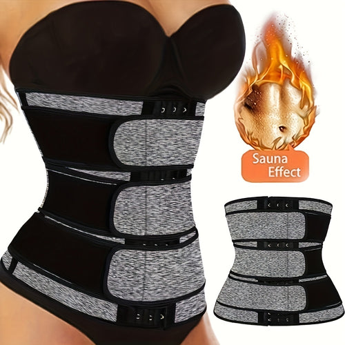 ' Adjustable Waist Trainer Belt with Posture & Abdominal Control - Tummy Control Sauna Belt, Three-Row Buckle System for Tightening & Shaping, Elegant for daily Wear, Gym, Postpartum - Moderate Control Level