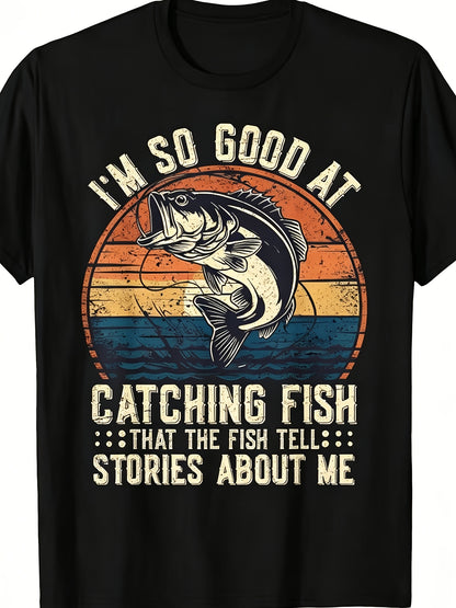Fashionable Men'S Printed T-Shirt - Classic Summer Casual Crew Neck Short Sleeve T-Shirt, Comfortable And Breathable, Stylish Letter Pattern Design, Trendy Versatile Men'S Wear, a Delightful Holiday Gift