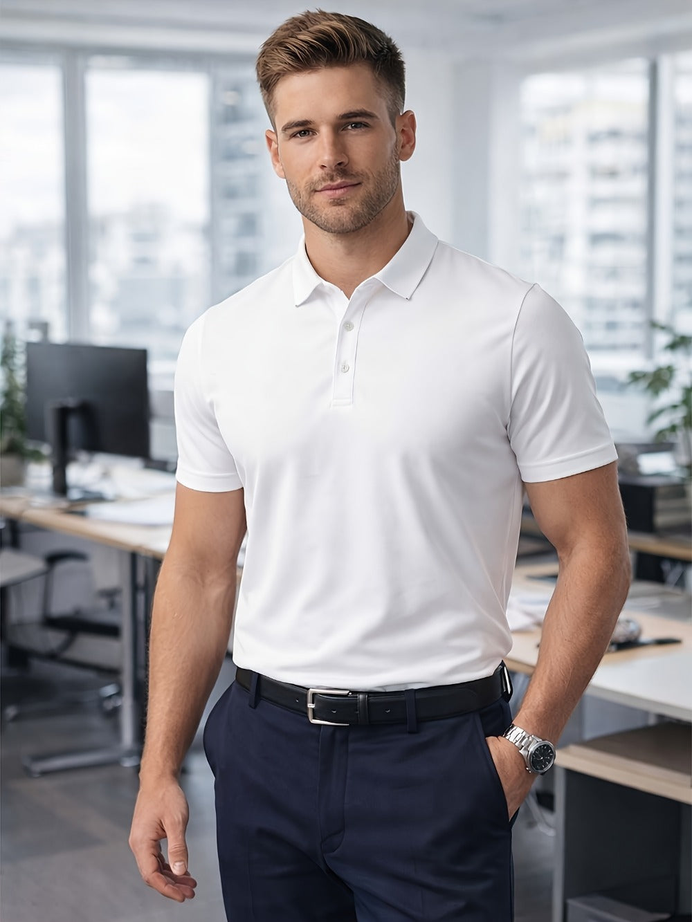 Men's Performance Shirt - Collared Short Sleeve 196389