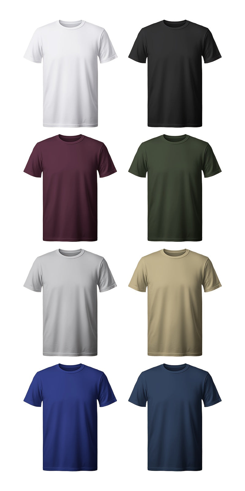 6-Pc Men'S Athletic T-Shirts - 100% Polyester, Quick-Dry, Moisture-Wicking, Crew Neck, Short Sleeve, Summer Knit Fabric, Regular Fit, Solid Color, for Gym, Running, Outdoor Activities