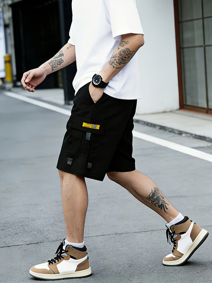 3pcs Men's Cargo Shorts with Multi-Pocket & Drawstring Waist - Lightweight Loose-Fit Shorts Suitable for Outdoor,, Streetwear, Casual Wear - Summer Shorts with Utility Belt for Daily Use and Gift Choice