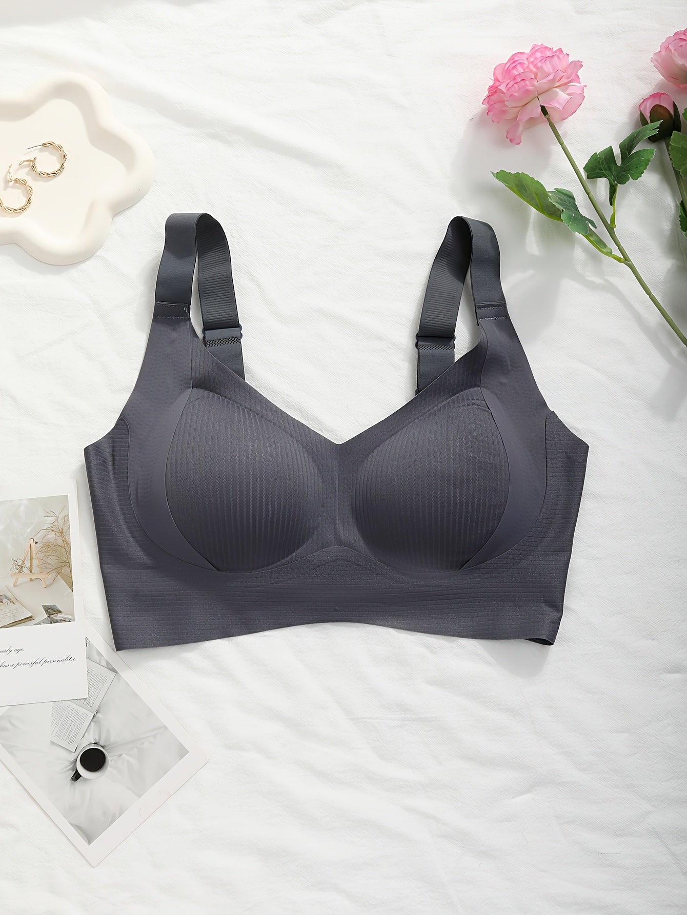 Large Size Single-piece Women's Seamless No-steel-bra Bra, Sexy Back Lifting Bra, Comfortable Breathable Bra Without Steel Band, Women's Bra, High Elasticity Gathering Anti-gravity Upward Lifting Bra, Suitable for Daily Wear Daily Bra Set