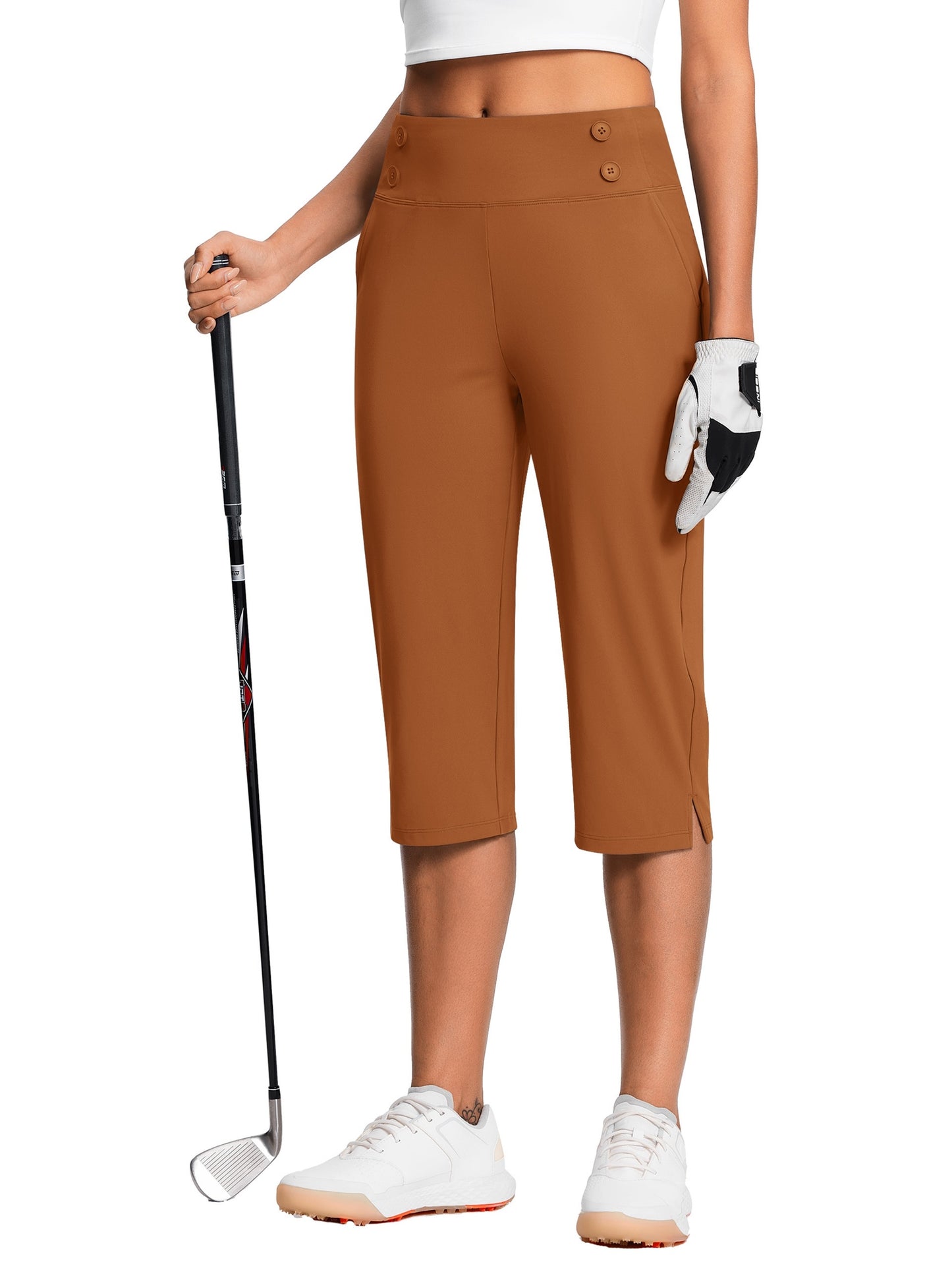 18" Dressy Capri Pants for Women High Waist Stretch Women'S Capris Pants for Summer with Pockets Work Casual